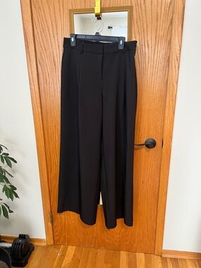 Evereve Black Wide-Leg Trousers with Belt Loops